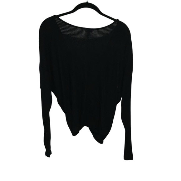 Candies Cozy Ribbed Twist-Front Sweater – Black (Size L) - Picture 5 of 9